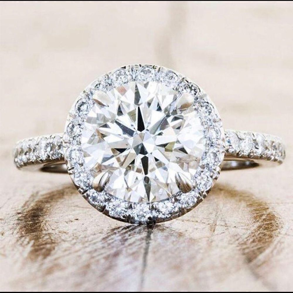 Elegant Silver CZ Diamond Ring